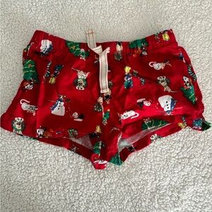 Old Navy Red Holiday Print High Waist Shorts